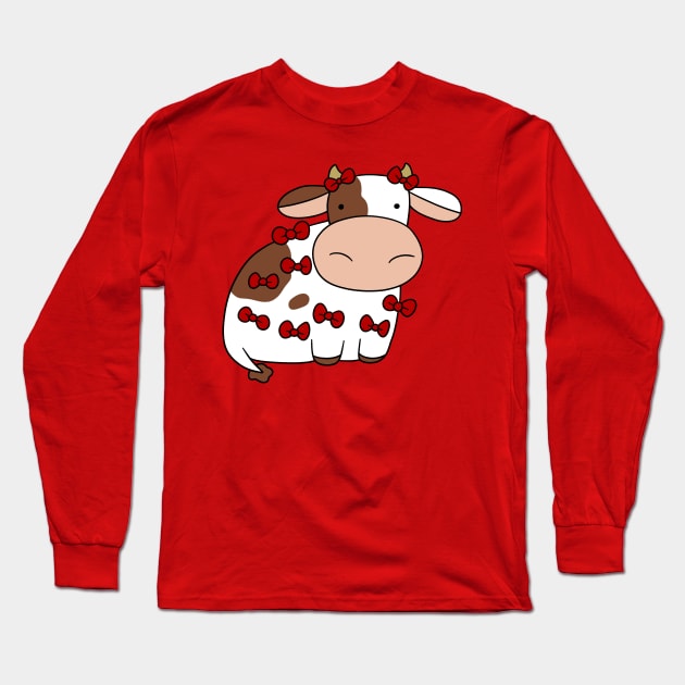 Cow Covered in Bows Long Sleeve T-Shirt by saradaboru